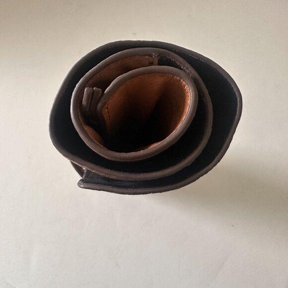 Fossil Mens Leather Tech Wrap Travel Organizer With Snap Closures Zipper Pocket - Picture 10 of 12